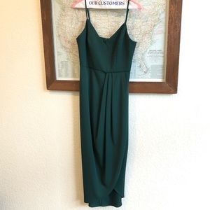 Lulu’s Reinette Dark Green Midi Dress